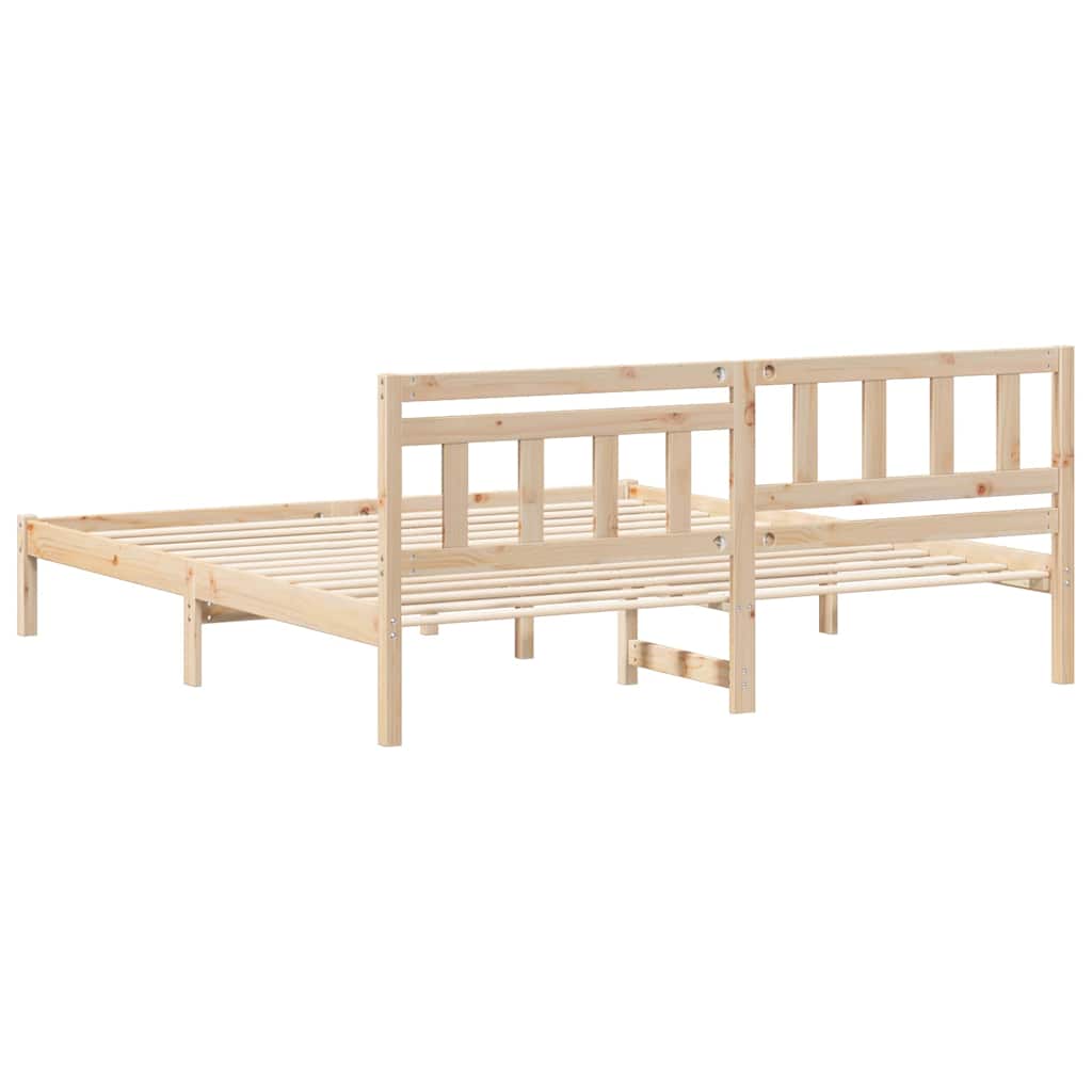 Krevetna konstrukcija Smeđa 200 x 200 cm Čvrsto borovo drvo