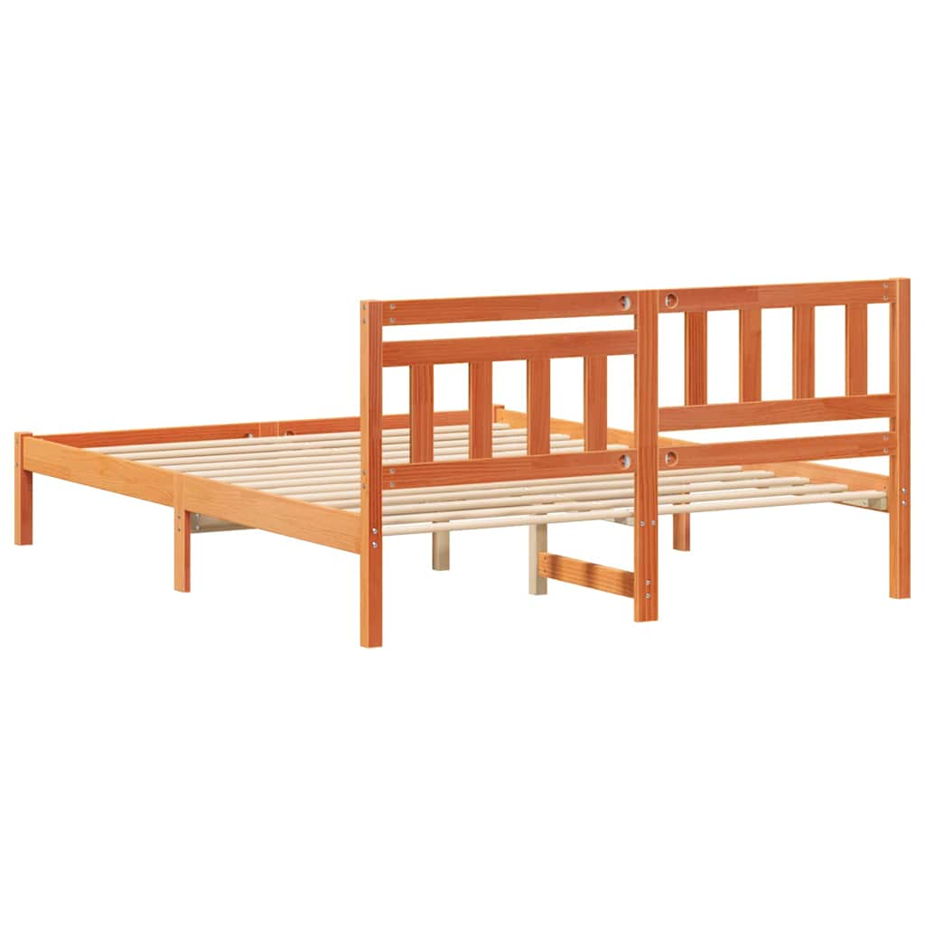 Krevetna konstrukcija s uzglavljem Vosak smeđa 150 x 200 cm