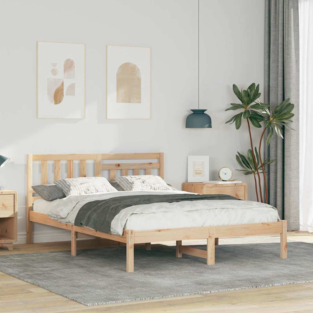 Krevetna konstrukcija Smeđa 120 x 200 cm Čvrsto borovo drvo