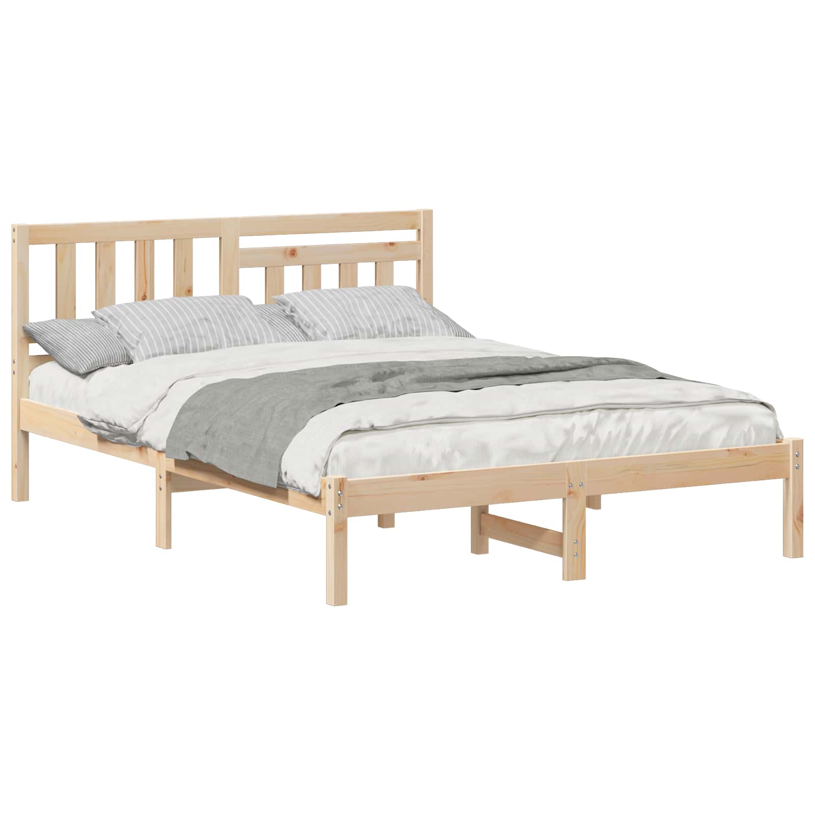 Krevetna konstrukcija Smeđa 135 x 190 cm Čvrsto borovo drvo