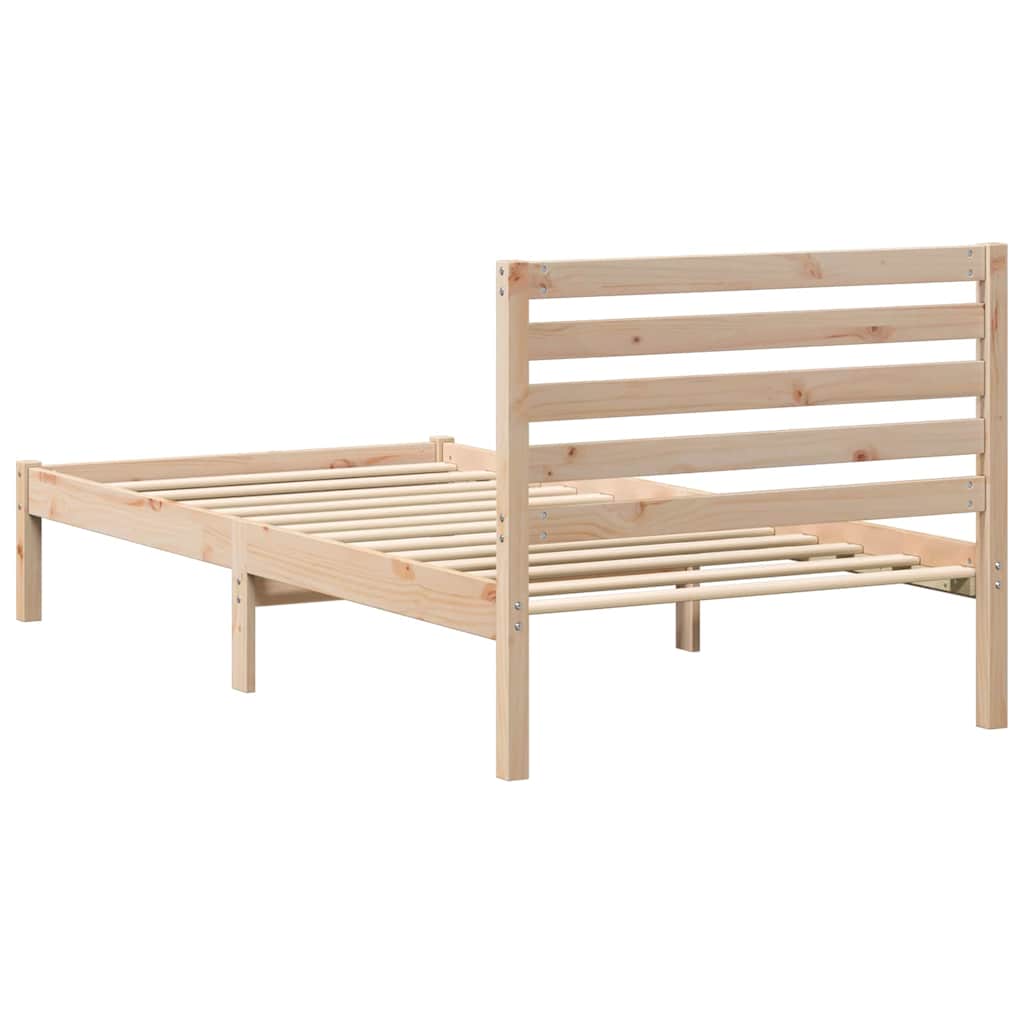 Krevetna konstrukcija Smeđa 100 x 200 cm Čvrsto borovo drvo