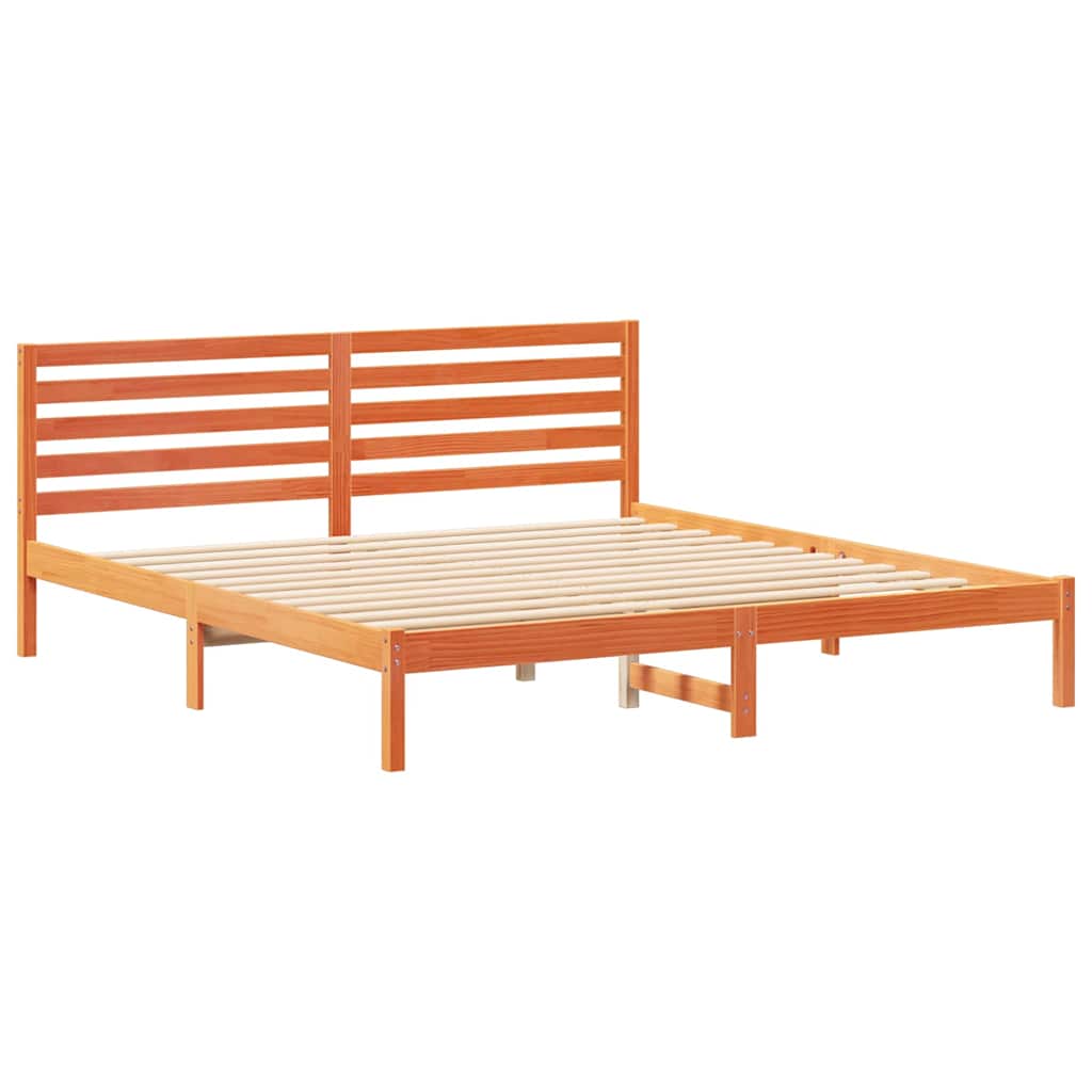 Krevetna konstrukcija s uzglavljem Vosak smeđa 200 x 200 cm