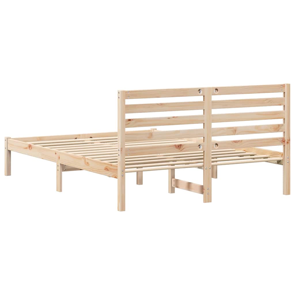 Krevetna konstrukcija Smeđa 140 x 190 cm Čvrsto borovo drvo