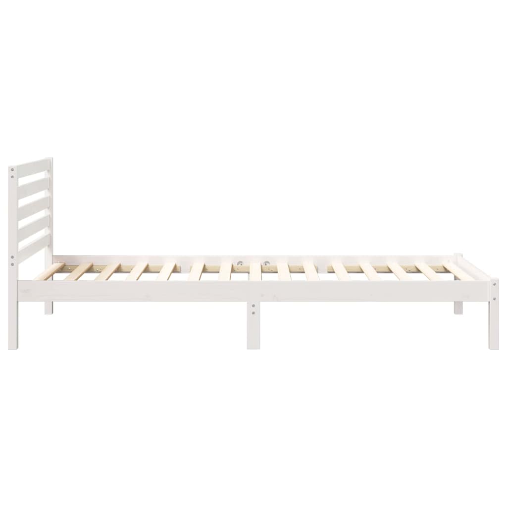 Krevetna konstrukcija Bijelo 90 x 210 cm Čvrsto borovo drvo