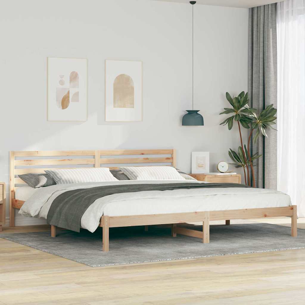 Krevetna konstrukcija Smeđa 200 x 210 cm Čvrsto borovo drvo