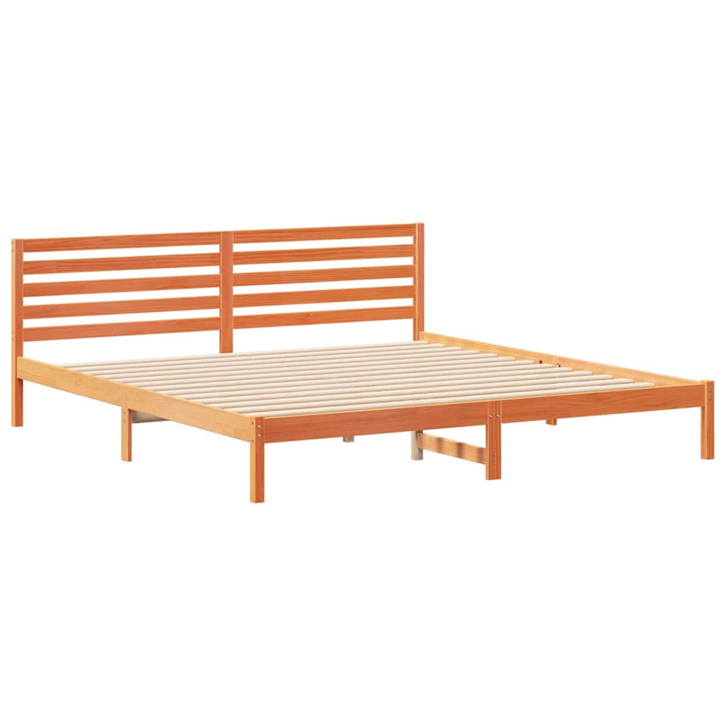 Krevetna konstrukcija s uzglavljem Vosak smeđa 200 x 210 cm