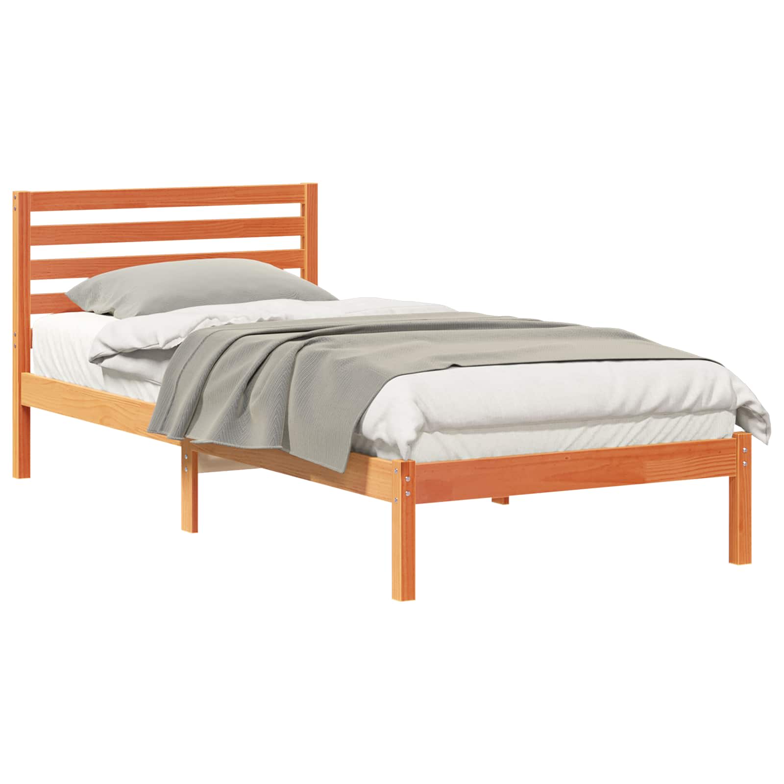 Krevetna konstrukcija s uzglavljem Vosak smeđa 100 x 220 cm