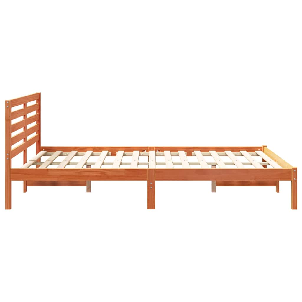 Krevetna konstrukcija s uzglavljem Vosak smeđa 140 x 220 cm
