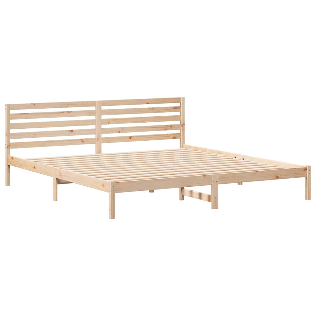 Krevetna konstrukcija Smeđa 200 x 220 cm Čvrsto borovo drvo