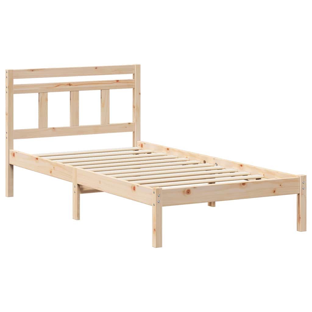 Krevetna konstrukcija Smeđa 75 x 190 cm Čvrsto borovo drvo