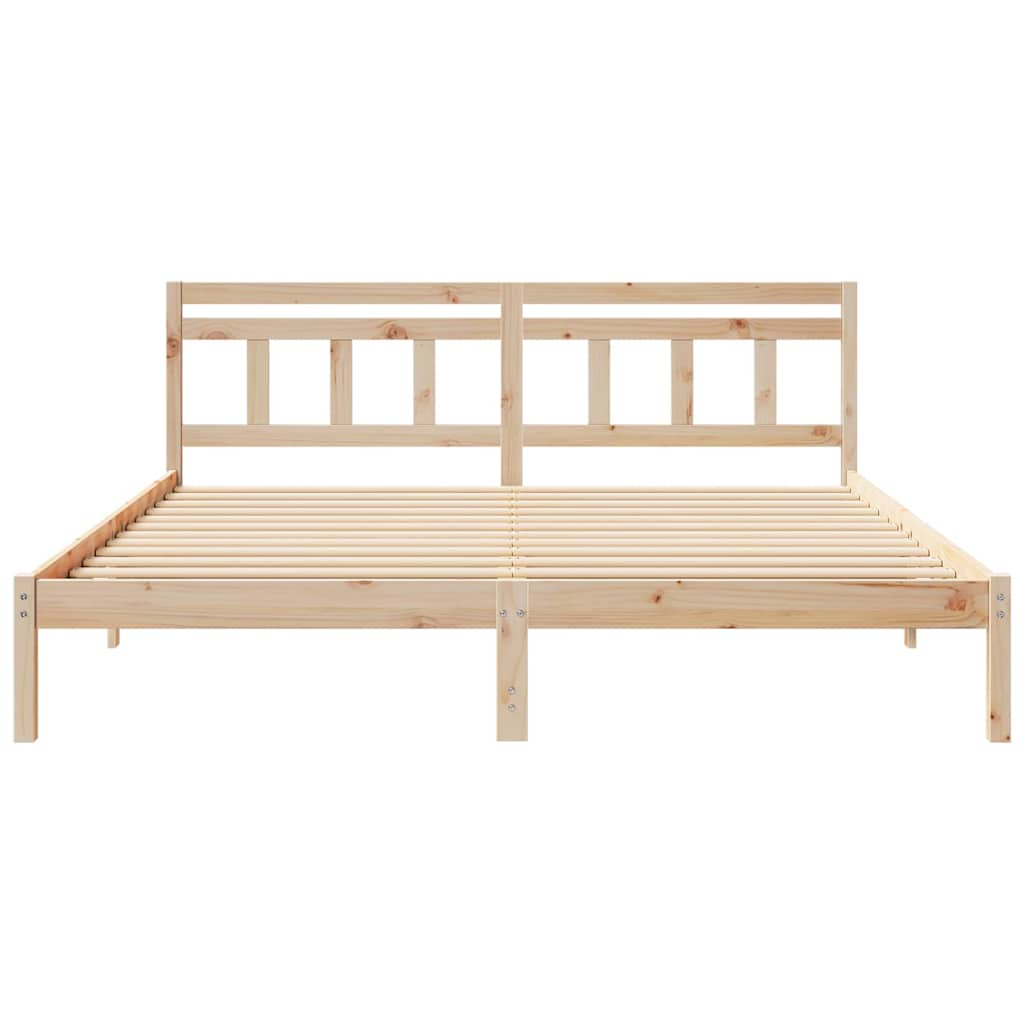 Krevetna konstrukcija Smeđa 200 x 200 cm Čvrsto borovo drvo