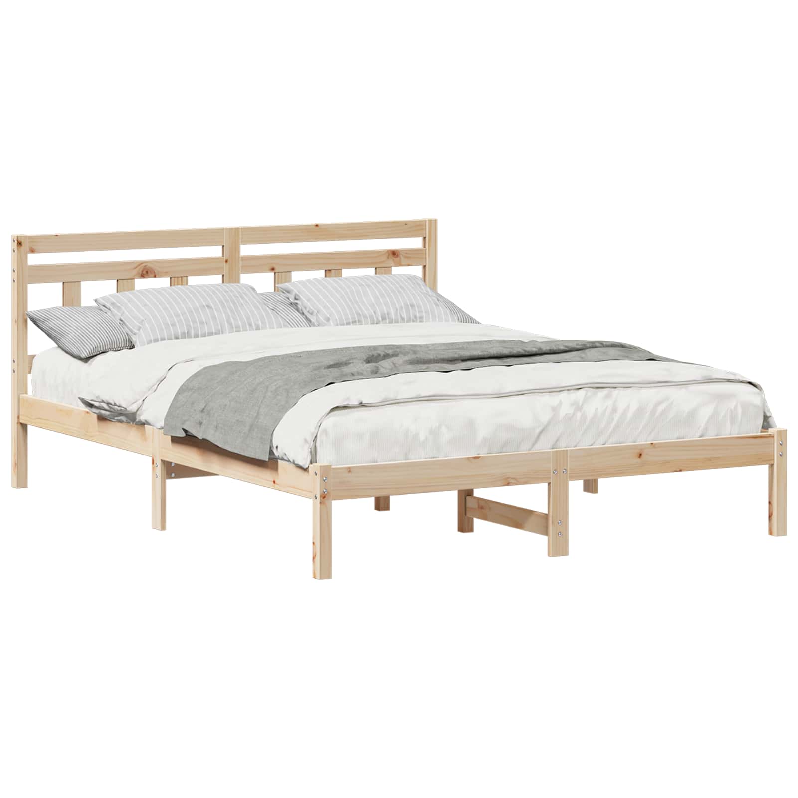 Krevetna konstrukcija Smeđa 160 x 200 cm Čvrsto borovo drvo