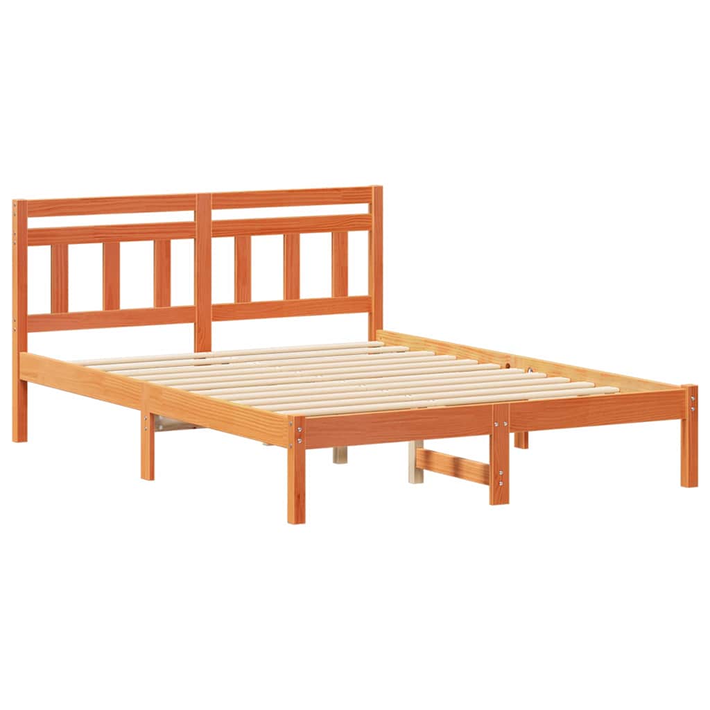 Krevetna konstrukcija Smeđa 140 x 190 cm Čvrsto borovo drvo