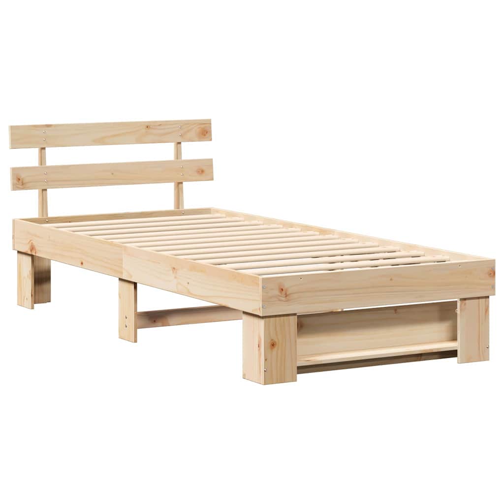 Krevetna konstrukcija Smeđa 100 x 200 cm Čvrsto borovo drvo