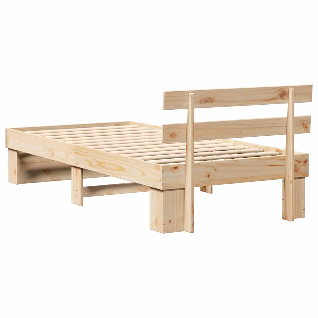 Krevetna konstrukcija Smeđa 100 x 200 cm Čvrsto borovo drvo