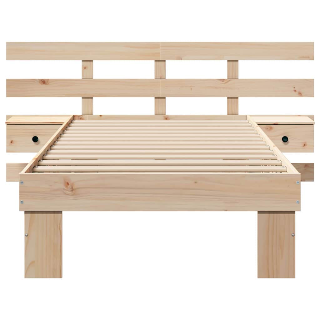 Krevetna konstrukcija Smeđa 100 x 200 cm Čvrsto borovo drvo