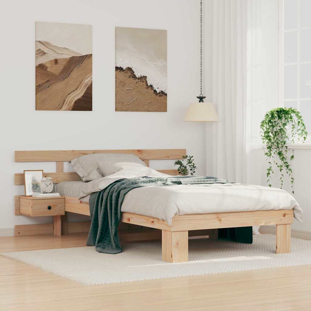 Krevetna konstrukcija Smeđa 90 x 200 cm Čvrsto borovo drvo