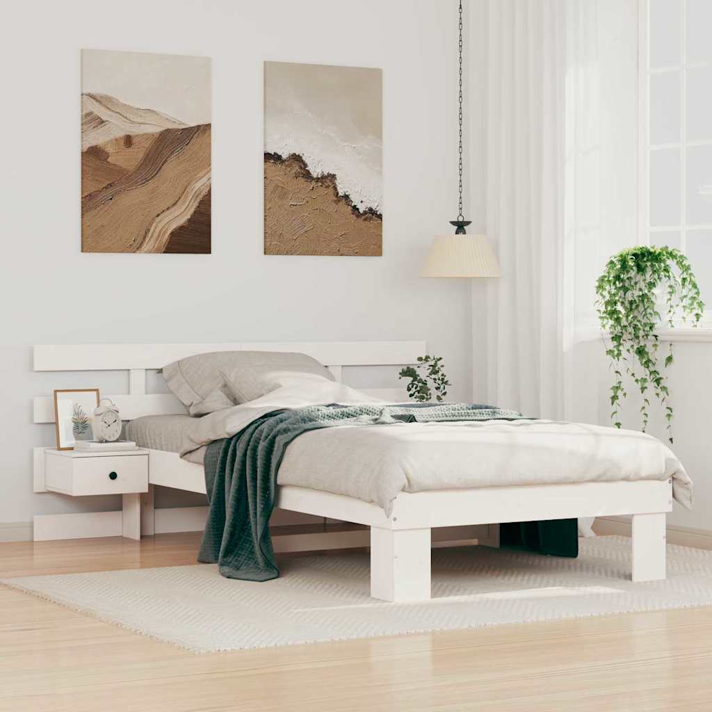 Krevetna konstrukcija Bijelo 80 x 200 cm Čvrsto borovo drvo