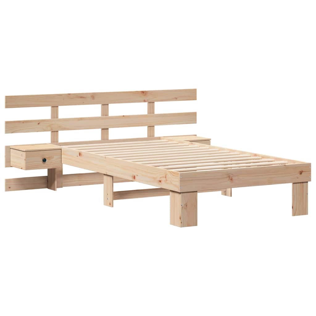 Krevetna konstrukcija Smeđa 75 x 190 cm Čvrsto borovo drvo