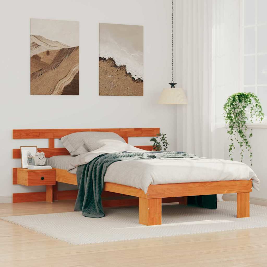 Krevetna konstrukcija s uzglavljem Vosak smeđa 75 x 190 cm