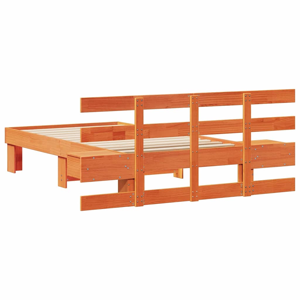 Krevetna konstrukcija s uzglavljem Vosak smeđa 75 x 190 cm