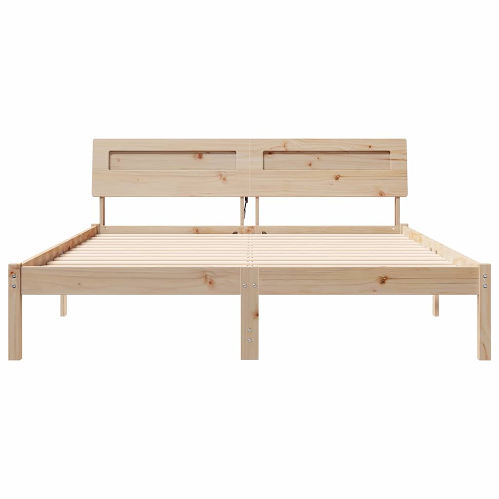 Krevetna konstrukcija Smeđa 150 x 200 cm Čvrsto borovo drvo