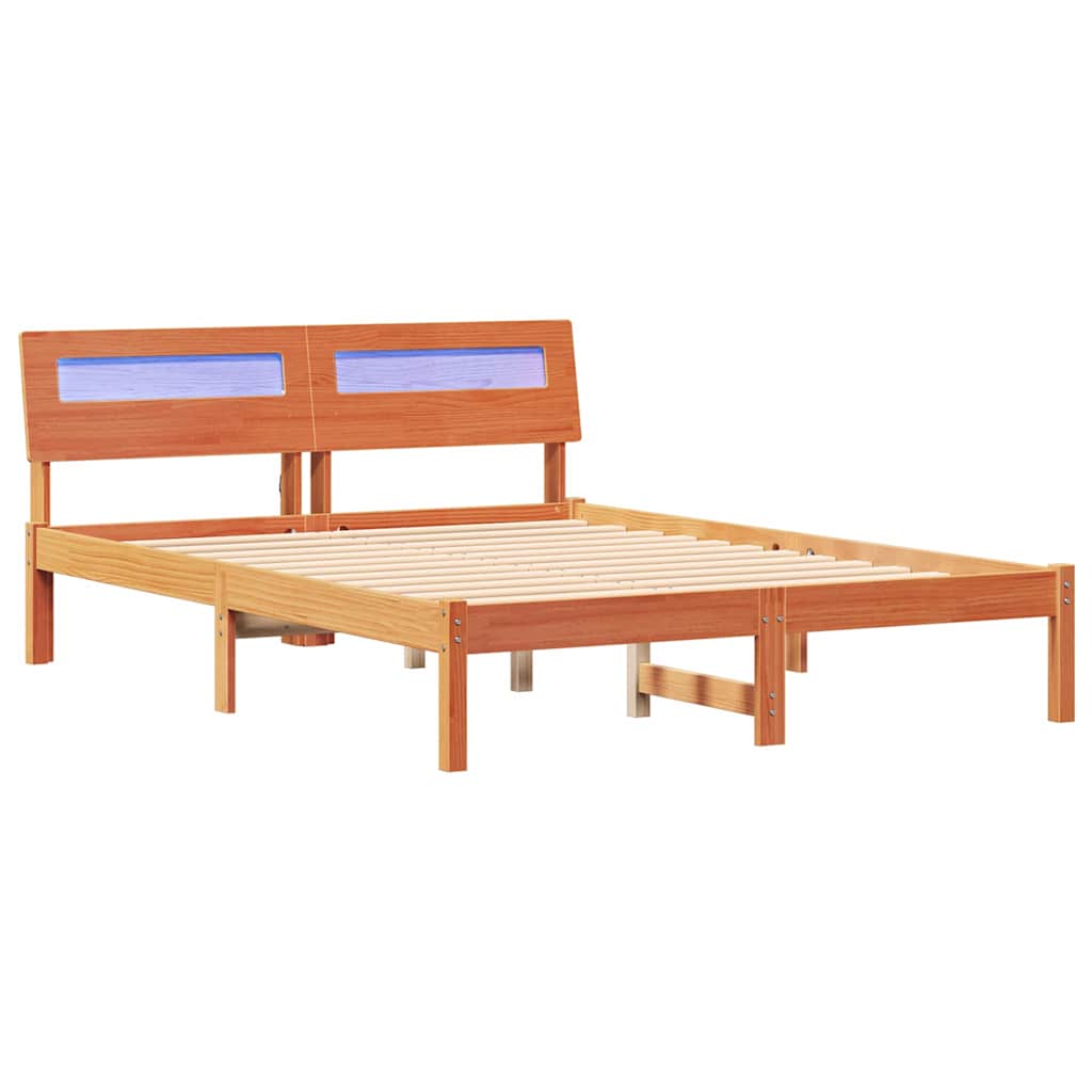 Krevetna konstrukcija s uzglavljem Vosak smeđa 140 x 190 cm