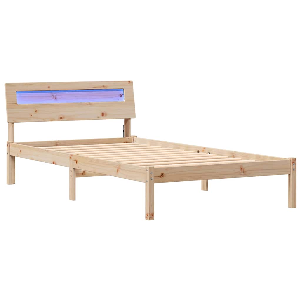 Krevetna konstrukcija Smeđa 100 x 200 cm Čvrsto borovo drvo