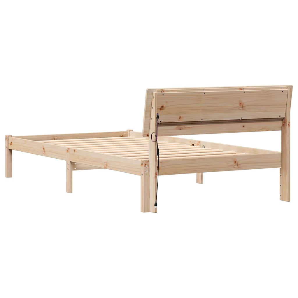 Krevetna konstrukcija Smeđa 100 x 200 cm Čvrsto borovo drvo