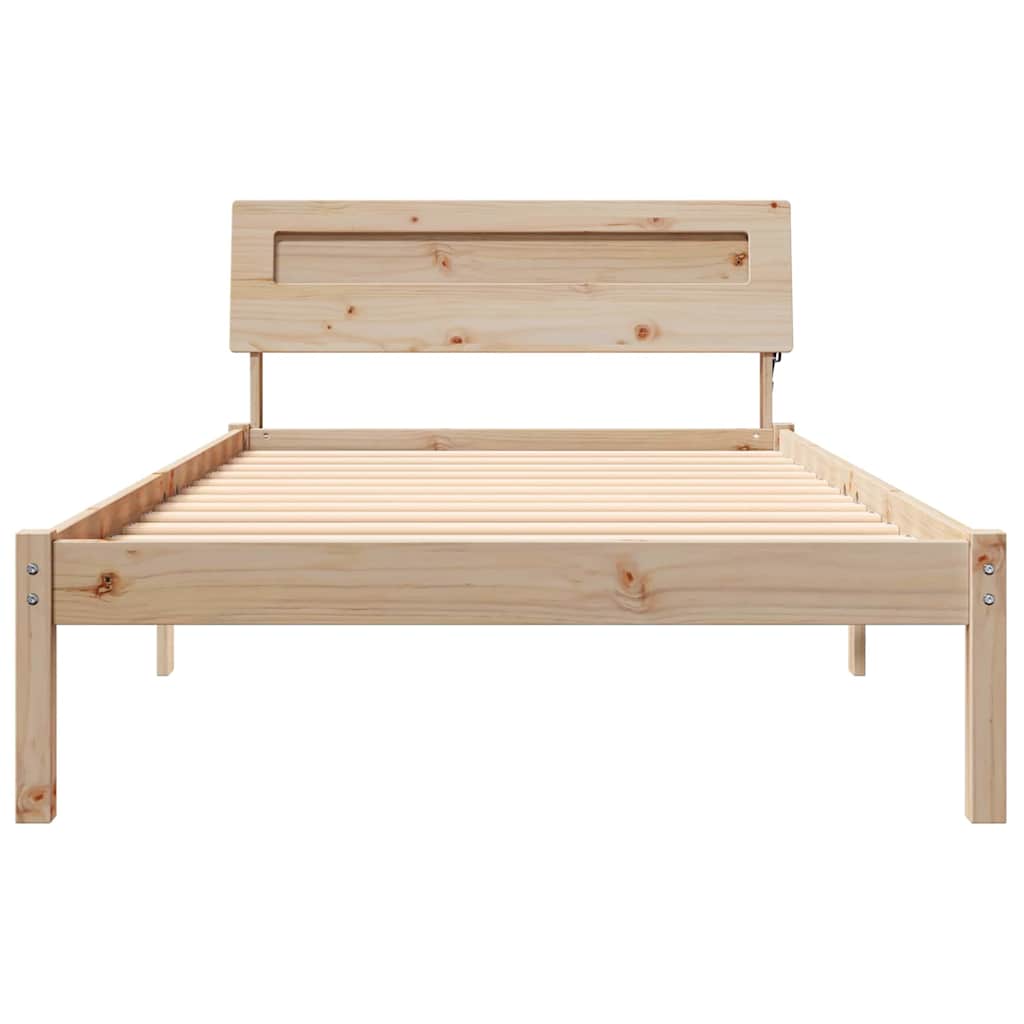 Krevetna konstrukcija Smeđa 100 x 200 cm Čvrsto borovo drvo