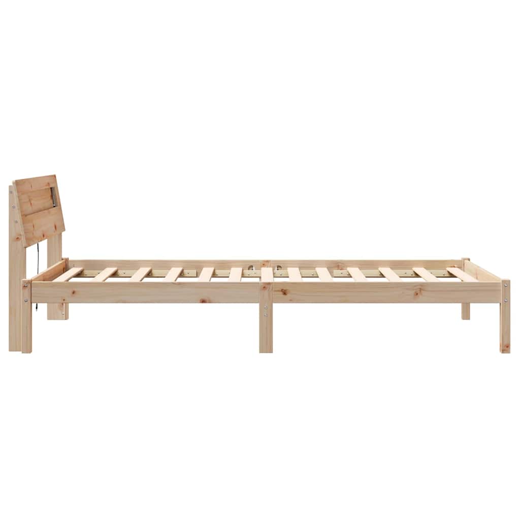 Krevetna konstrukcija Smeđa 90 x 200 cm Čvrsto borovo drvo