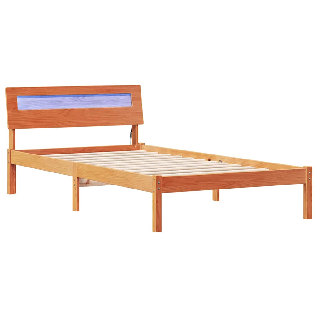 Krevetna konstrukcija s uzglavljem Vosak smeđa 90 x 200 cm