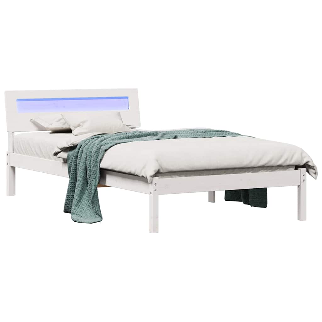 Krevetna konstrukcija Bijelo 80 x 200 cm Čvrsto borovo drvo