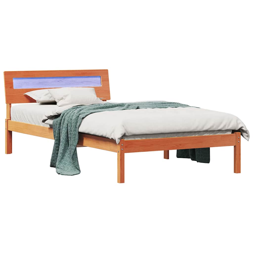 Krevetna konstrukcija s uzglavljem Vosak smeđa 80 x 200 cm