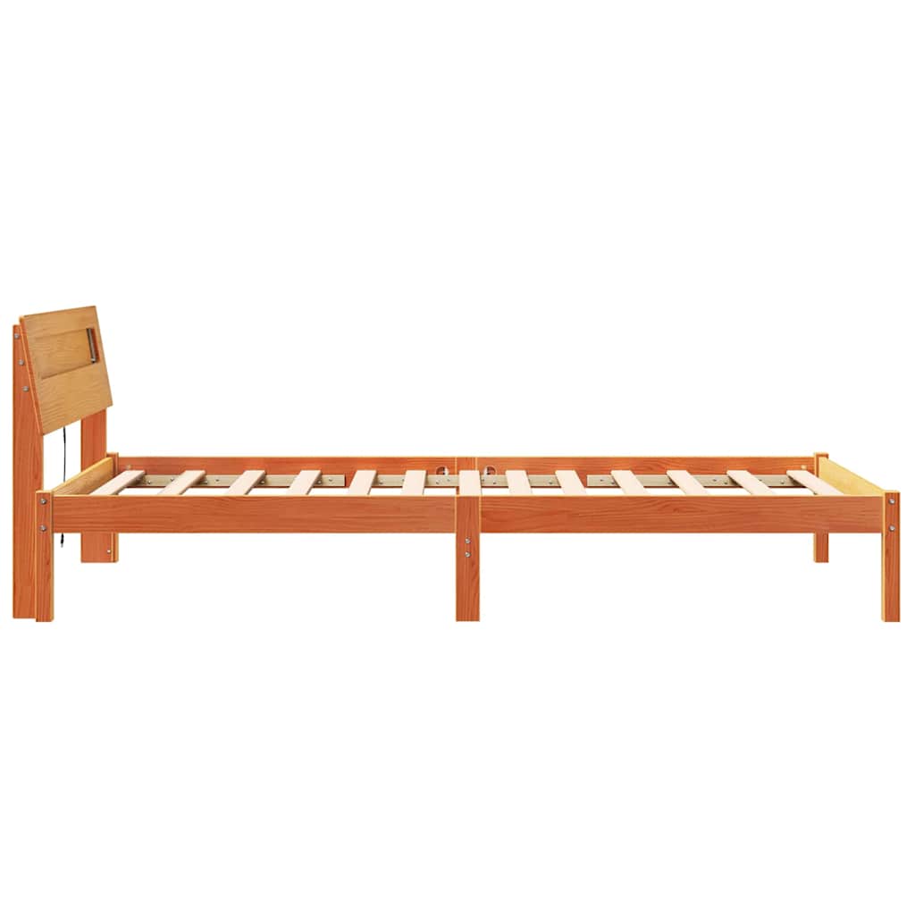 Krevetna konstrukcija s uzglavljem Vosak smeđa 80 x 200 cm