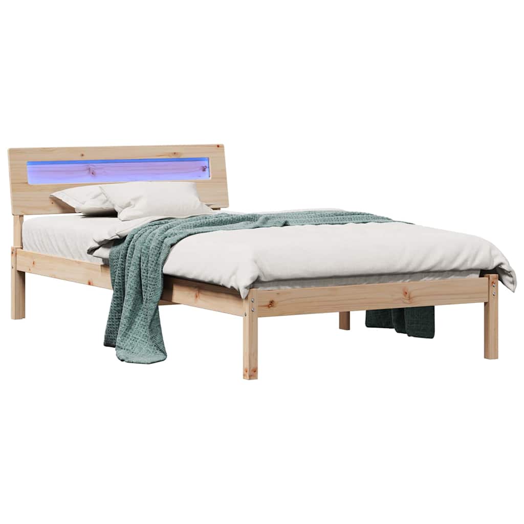 Krevetna konstrukcija Smeđa 75 x 190 cm Čvrsto borovo drvo