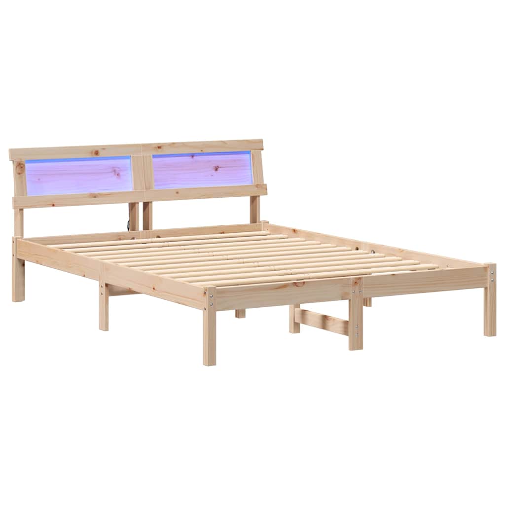 Krevetna konstrukcija Smeđa 120 x 200 cm Čvrsto borovo drvo