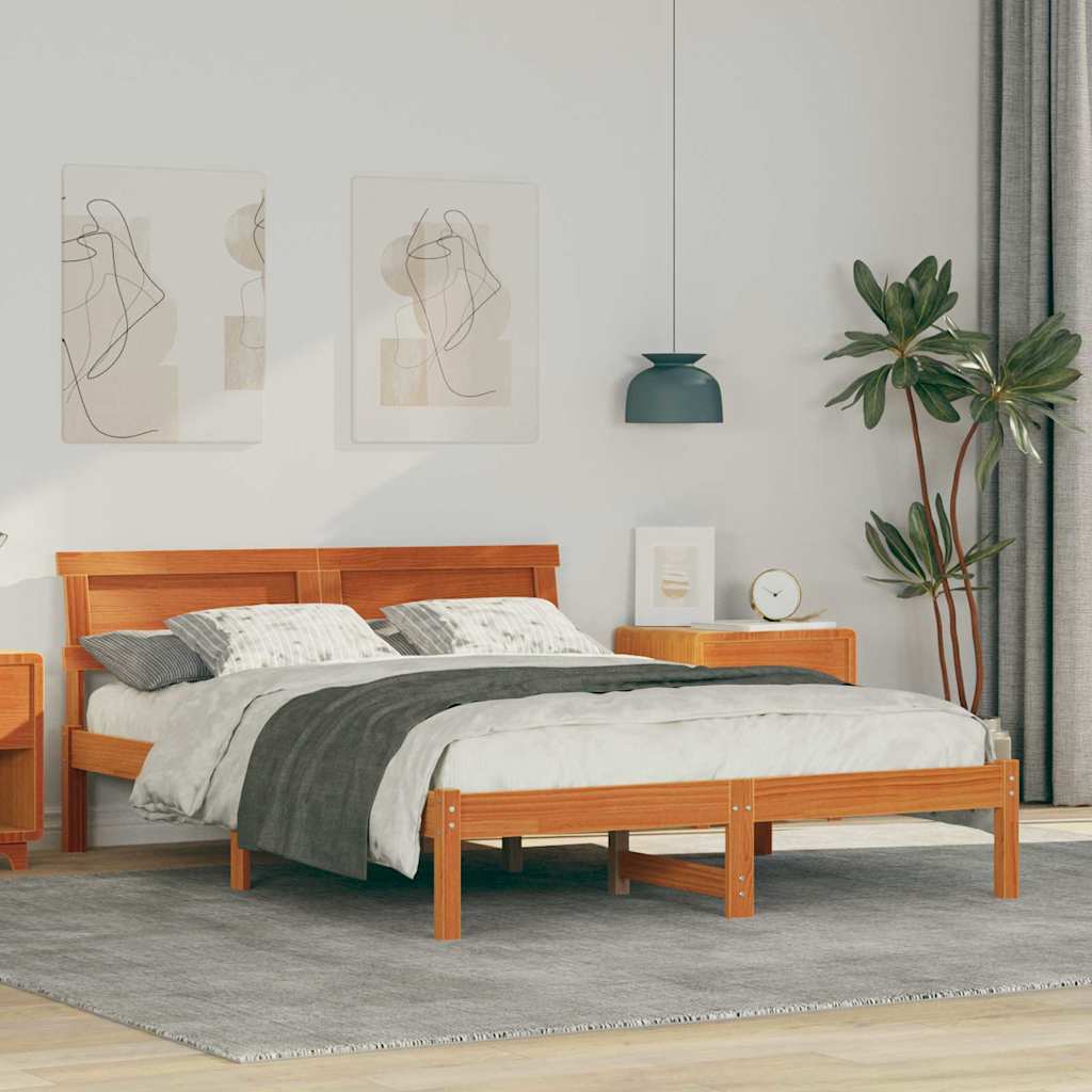 Krevetna konstrukcija s uzglavljem Vosak smeđa 120 x 200 cm