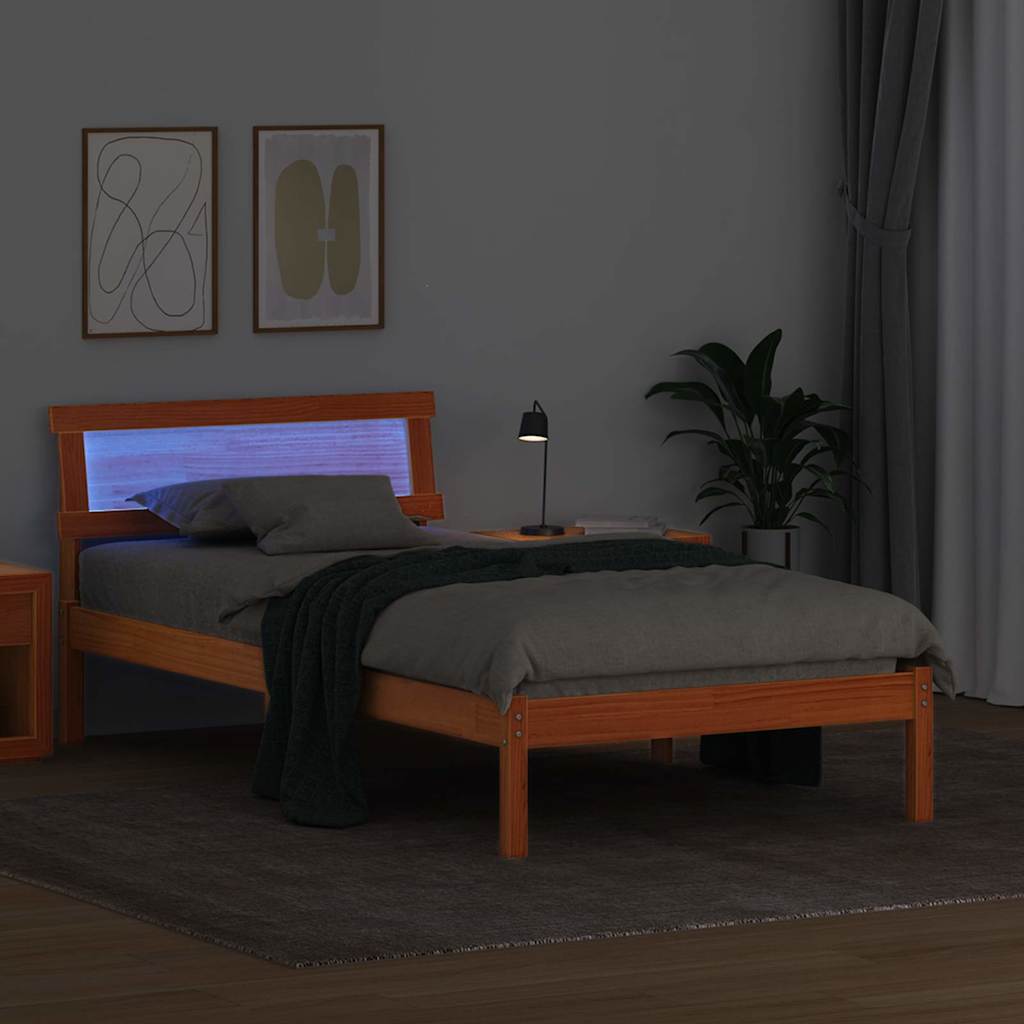Krevetna konstrukcija s uzglavljem Vosak smeđa 100 x 200 cm