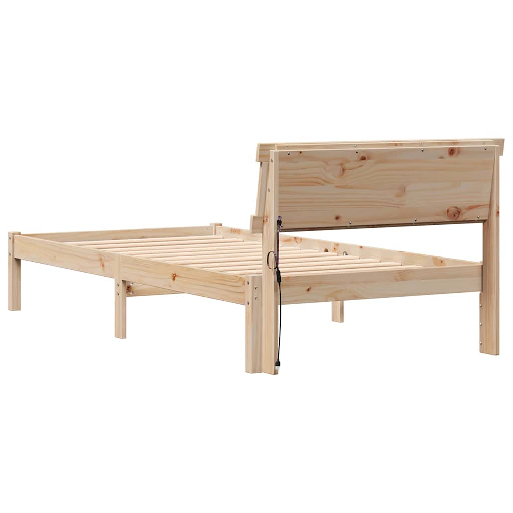 Krevetna konstrukcija Smeđa 90 x 200 cm Čvrsto borovo drvo