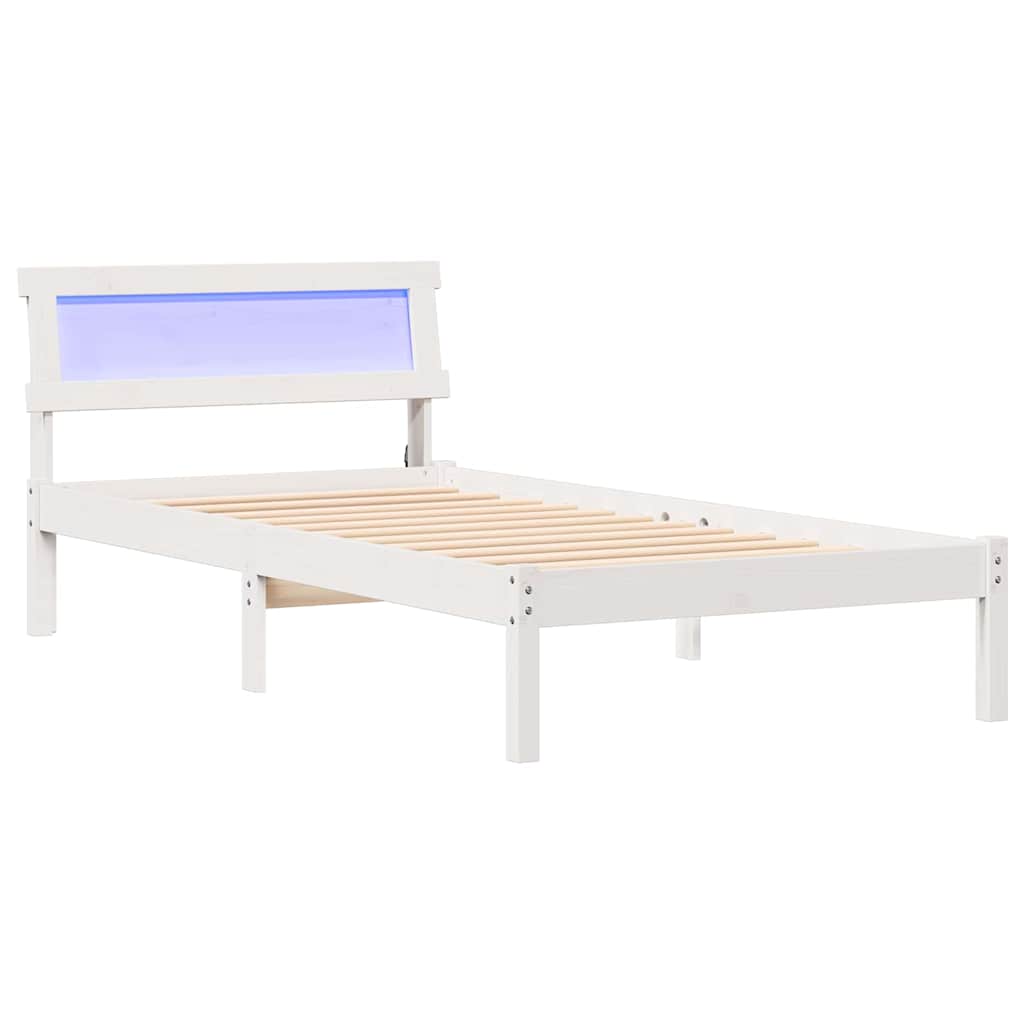Krevetna konstrukcija Bijelo 80 x 200 cm Čvrsto borovo drvo