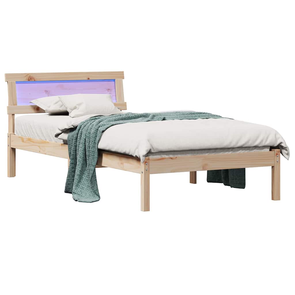 Krevetna konstrukcija Smeđa 90 x 190 cm Čvrsto borovo drvo