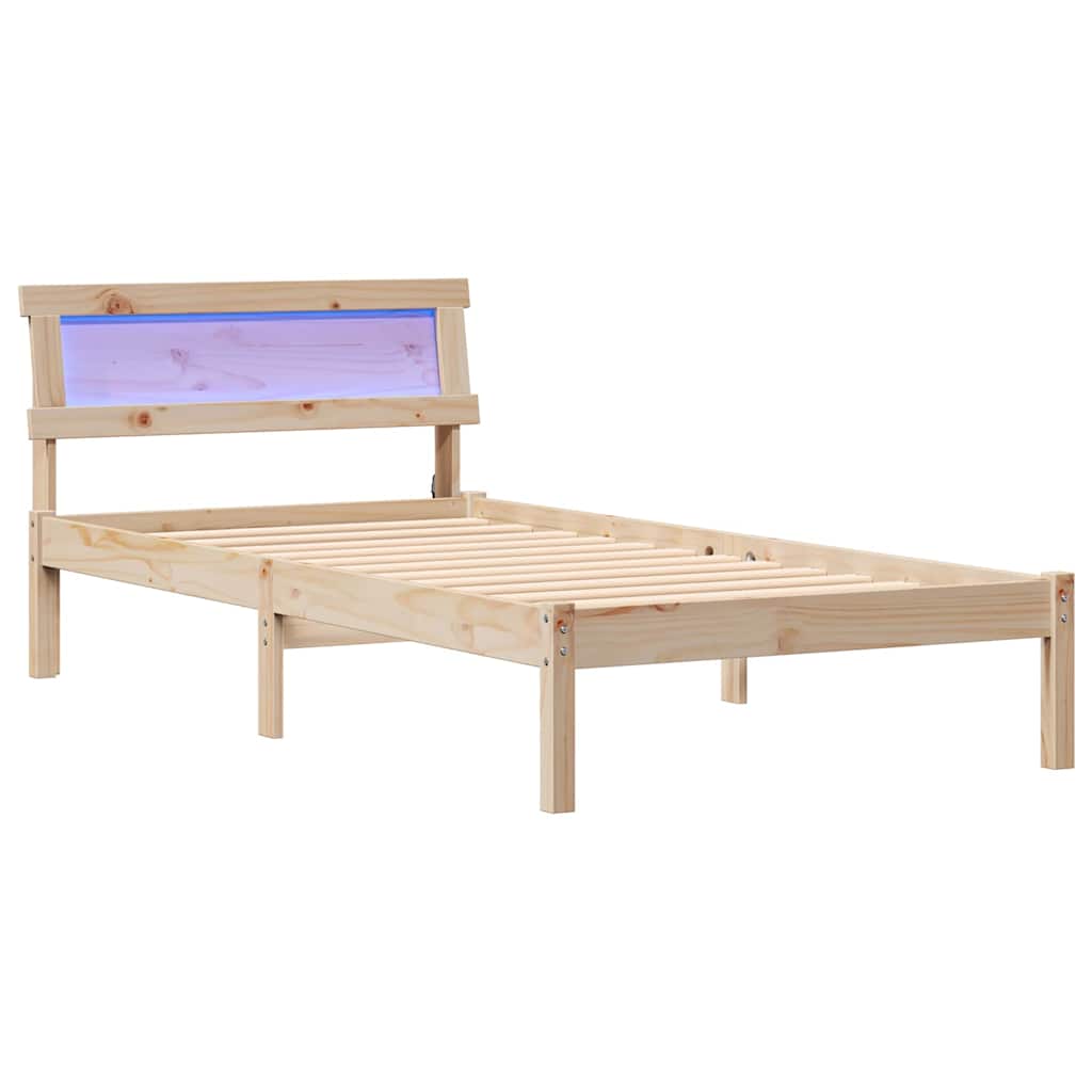 Krevetna konstrukcija Smeđa 75 x 190 cm Čvrsto borovo drvo