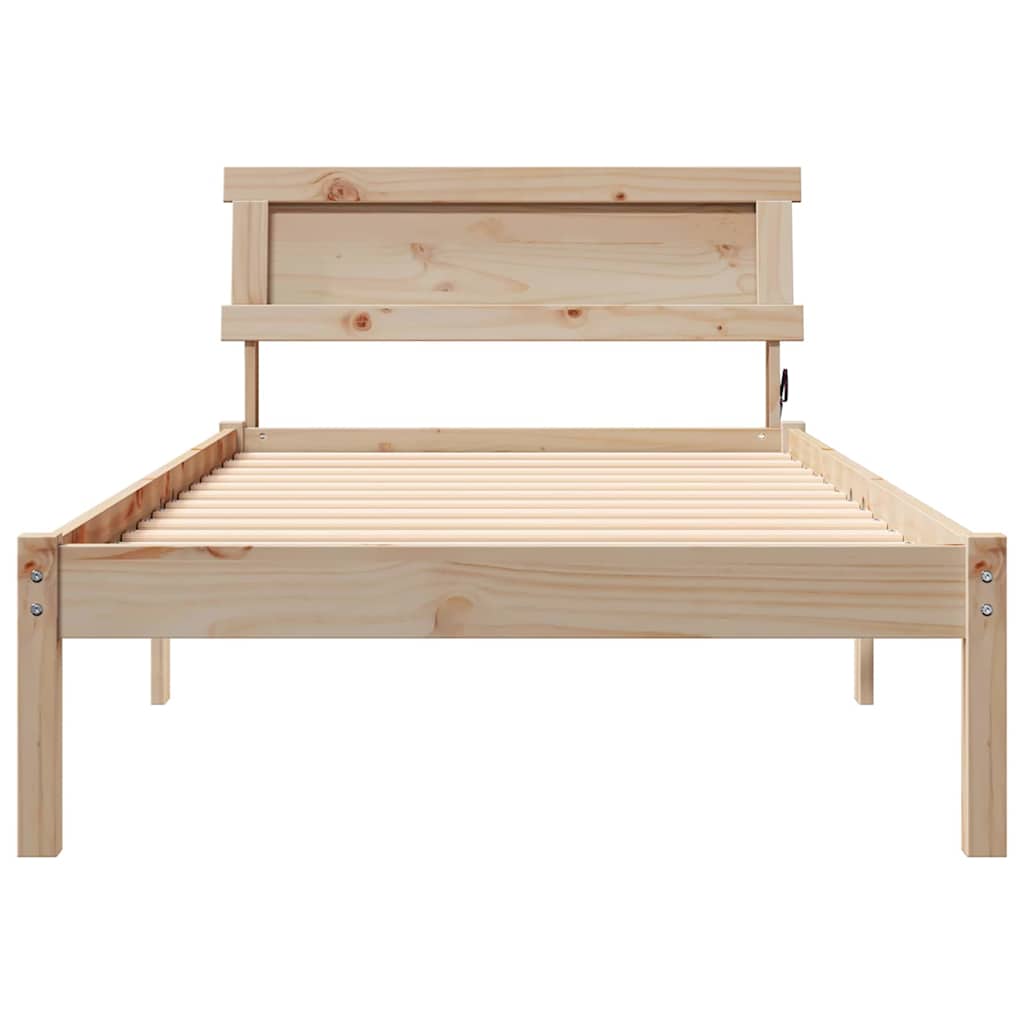 Krevetna konstrukcija Smeđa 75 x 190 cm Čvrsto borovo drvo