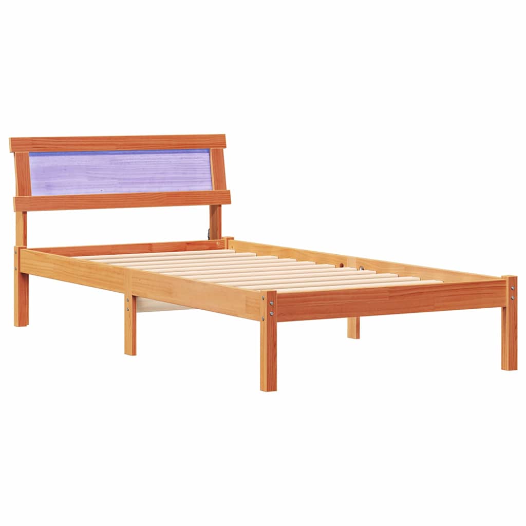 Krevetna konstrukcija s uzglavljem Vosak smeđa 75 x 190 cm