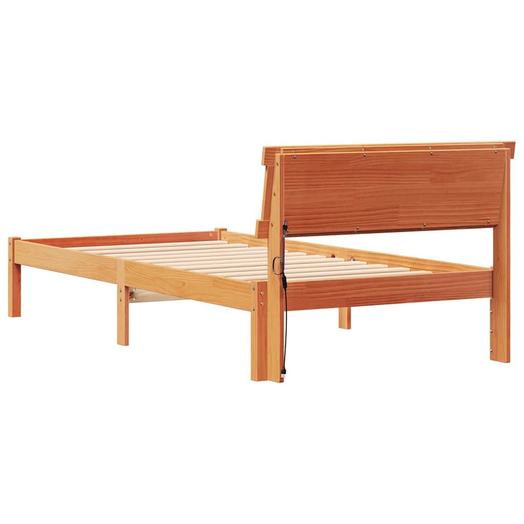 Krevetna konstrukcija s uzglavljem Vosak smeđa 75 x 190 cm