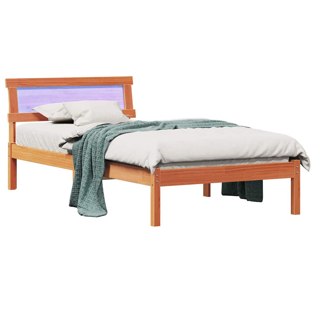 Krevetna konstrukcija s uzglavljem Vosak smeđa 75 x 190 cm