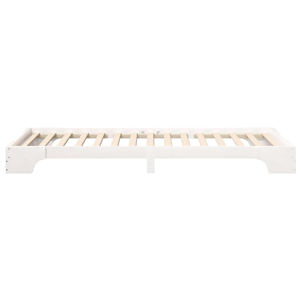 Krevetna konstrukcija Bijelo 90 x 210 cm Čvrsto borovo drvo