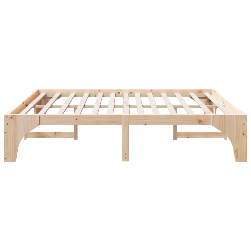 Krevetna konstrukcija Smeđa 200 x 200 cm Čvrsto borovo drvo