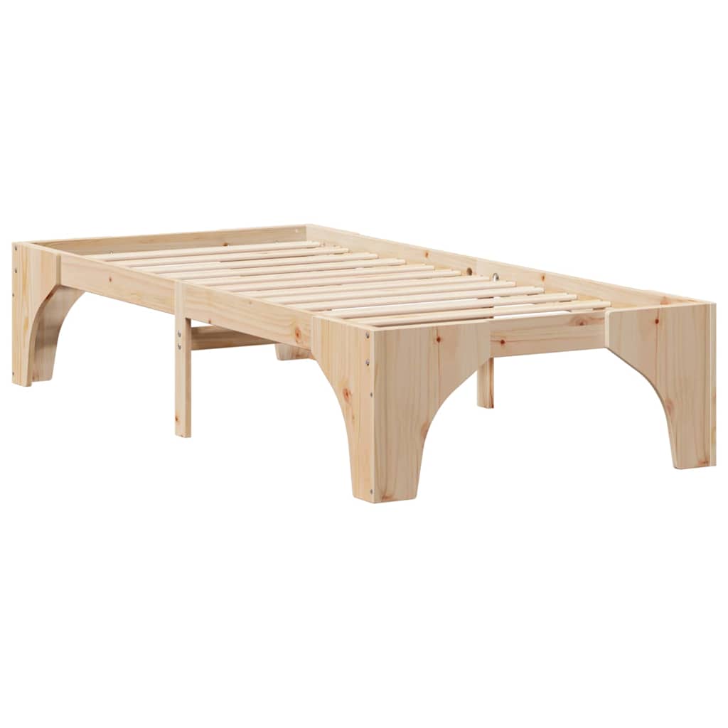 Krevetna konstrukcija Smeđa 100 x 200 cm Čvrsto borovo drvo